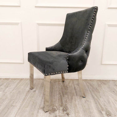 Kensington Dining Chair - Luxurious Velvet Upholstery, Chrome Legs & Deep Button Design - UK Luxury Furniture